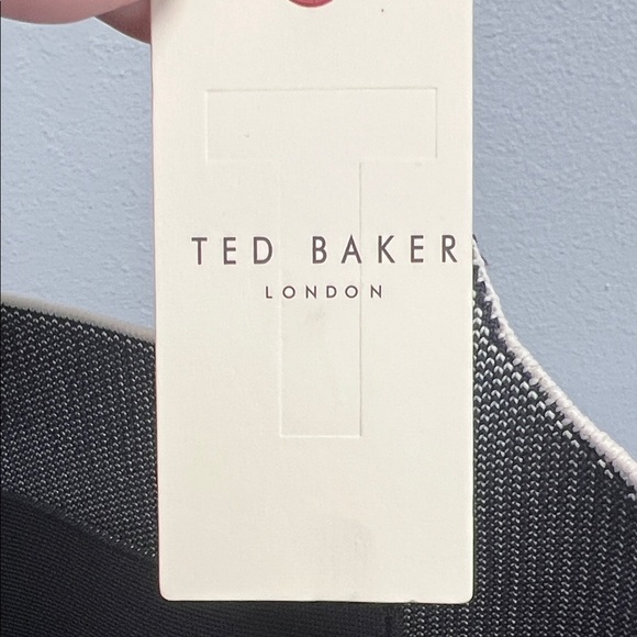 Ted Baker | Navy Jacquard Knit Sara Logo Tote w/ Crossbody Strap - Picture 7 of 7